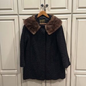 Vintage Persian lamb coat with mink collar